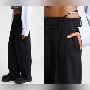 NWT Alexander Wang Low Waisted G- String Trouser w/ Crystal Trim Charms Logo 2